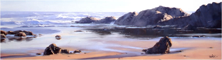 Reflections Flynn's Beach  - 120 x 50 ; John Wilson