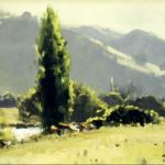 Afternoon Glow, Gilmore Valley, Tumut  -  45 x 30 - Copyright John Wilson